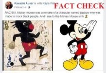 comparing micky mouse with racist caricature