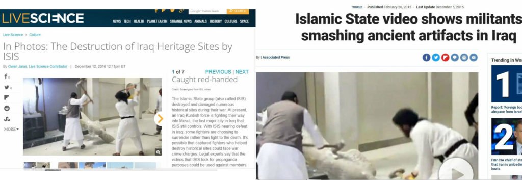 इराक के मोसुल शहर में ISIS एतिहासिक धरोहरों को नष्ट करने की तस्वीर ( लाइव साइंस, एसोसिएटेड प्रेस)