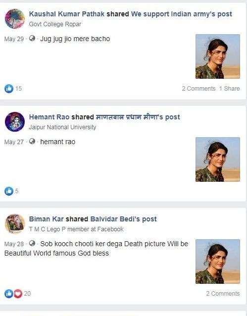 post claiming female soldier guarding rajasthan desert in scorching heat