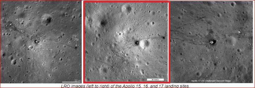बीच वाली तस्वीर मिशन अपोलो-16 की है, पहली अपोलो-15 जबकि आखिरी वाली अपोलो-17  की तस्वीर का स्क्रीन शॉट ( सौजन्य-NASA)