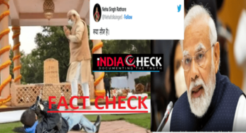 फोटोग्राफर के जमीन पर लेटकर पीएम मोदी की फोटो लेने की वायरल तस्वीर फेक है-FACT CHECK
