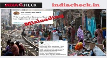 कोलकाता की तस्वीर को हल्द्वानी ‘अतिक्रमण’ का बताकर सुप्रीम कोर्ट के निर्देश पर कुछ बीजेपी नेताओं का तंज-FACT CHECK